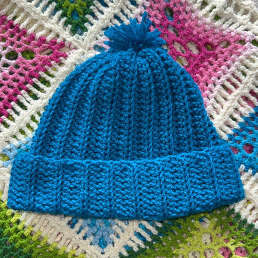 Blue Knit Beanie